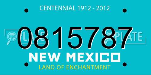 0815787 New Mexico License Plate