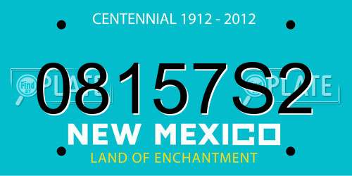 08157S2 New Mexico License Plate