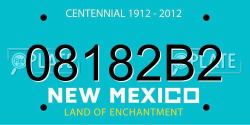 08182B2 New Mexico License Plate