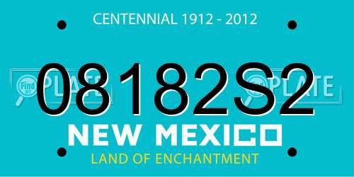 08182S2 New Mexico License Plate