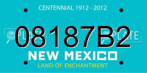 08187B2 New Mexico License Plate