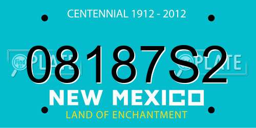 08187S2 New Mexico License Plate