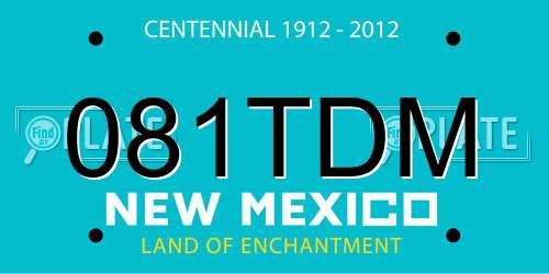 081TDM New Mexico License Plate
