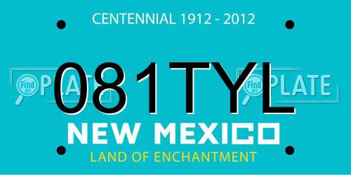 081TYL New Mexico License Plate