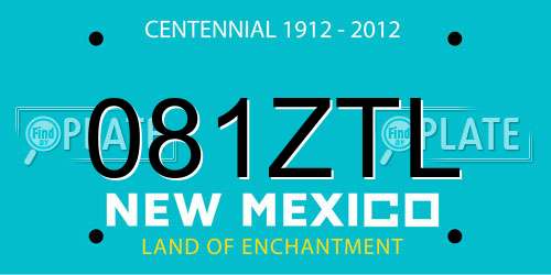 081ZTL New Mexico License Plate