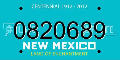 0820689 New Mexico License Plate