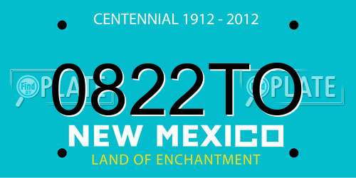 0822TO New Mexico License Plate