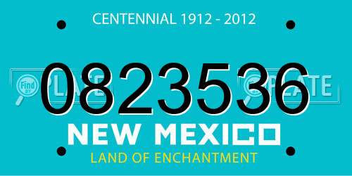 0823536 New Mexico License Plate