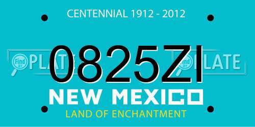 0825ZI New Mexico License Plate
