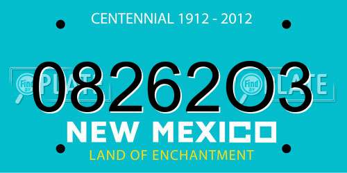 08262O3 New Mexico License Plate