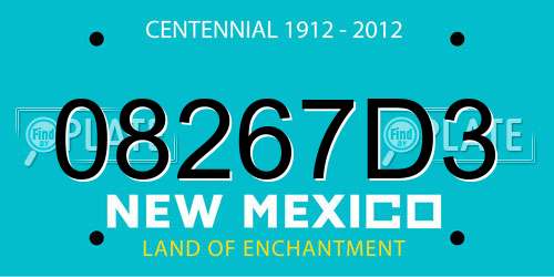 08267D3 New Mexico License Plate