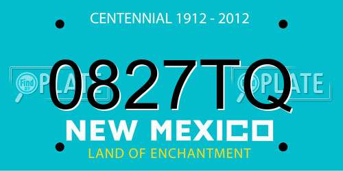0827TQ New Mexico License Plate
