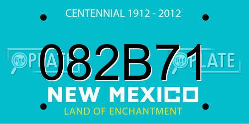 082B71 New Mexico License Plate