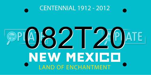 082T20 New Mexico License Plate