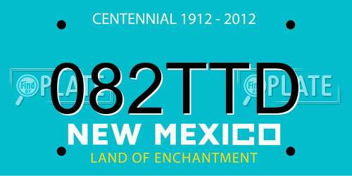 082TTD New Mexico License Plate