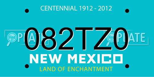 082TZ0 New Mexico License Plate