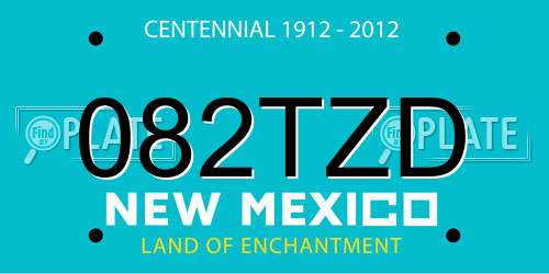082TZD New Mexico License Plate