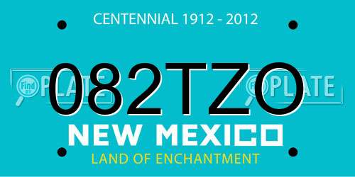 082TZO New Mexico License Plate