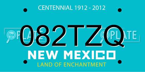 082TZQ New Mexico License Plate
