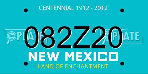 082Z20 New Mexico License Plate
