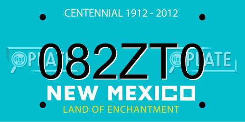 082ZT0 New Mexico License Plate