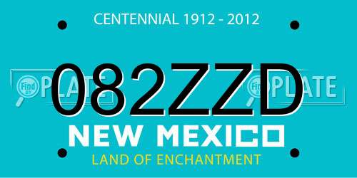 082ZZD New Mexico License Plate