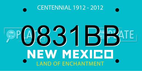 0831BB New Mexico License Plate