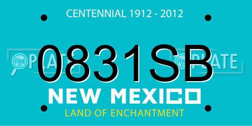 0831SB New Mexico License Plate