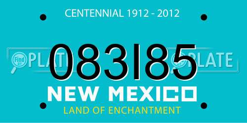083I85 New Mexico License Plate