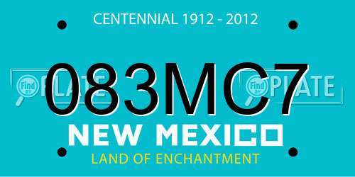 083MC7 New Mexico License Plate
