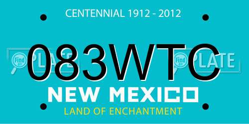 083WTC New Mexico License Plate