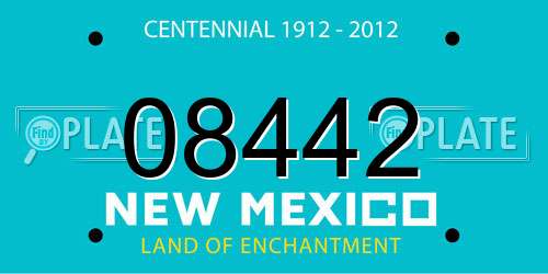 08442 New Mexico License Plate