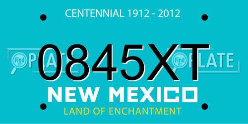 0845XT New Mexico License Plate