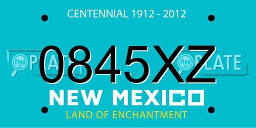 0845XZ New Mexico License Plate