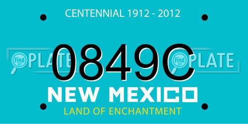 0849C New Mexico License Plate