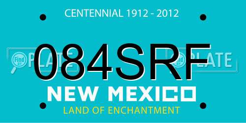 084SRF New Mexico License Plate