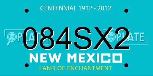 084SX2 New Mexico License Plate
