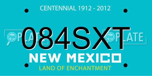 084SXT New Mexico License Plate