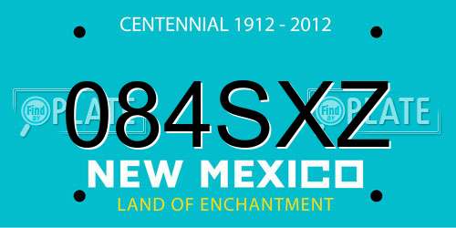 084SXZ New Mexico License Plate