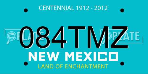 084TMZ New Mexico License Plate