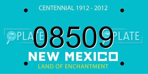 08509 New Mexico License Plate