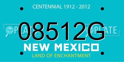 08512G New Mexico License Plate