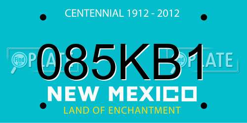 085KB1 New Mexico License Plate