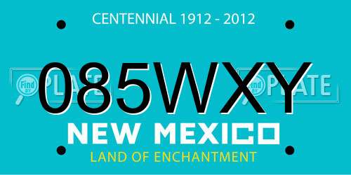 085WXY New Mexico License Plate