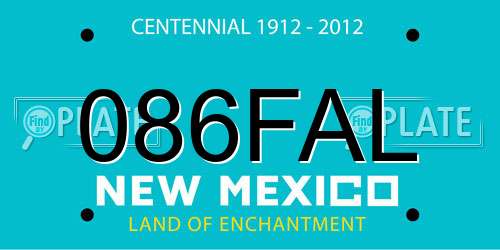 086FAL New Mexico License Plate