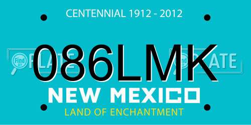 086LMK New Mexico License Plate