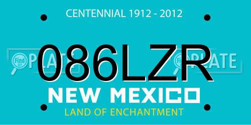 086LZR New Mexico License Plate