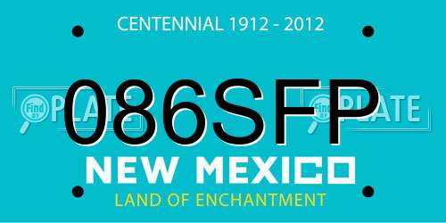 086SFP New Mexico License Plate