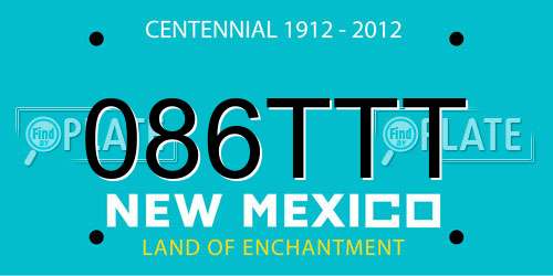 086TTT New Mexico License Plate