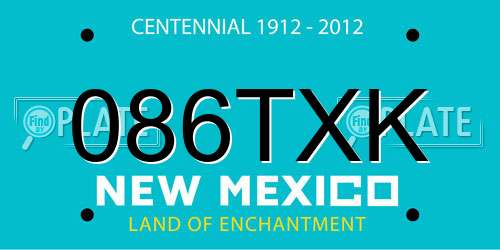 086TXK New Mexico License Plate